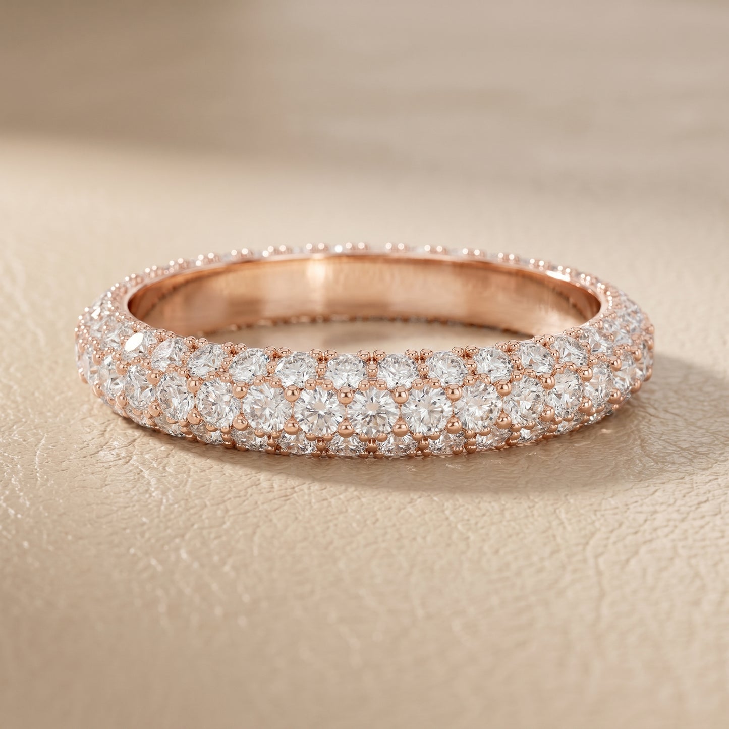 Round Cut Lab Grown Diamond Ring in Rose Gold