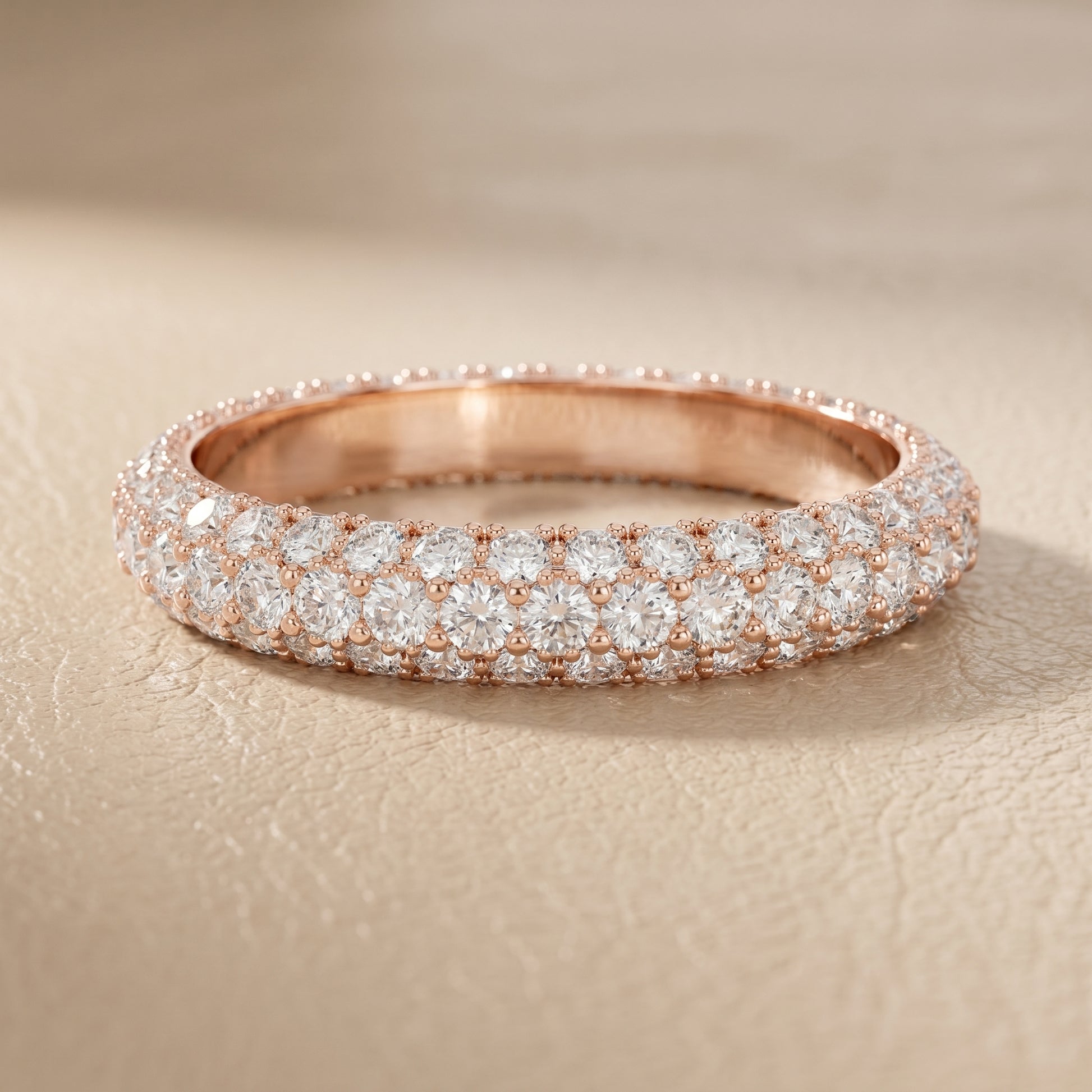 Round Cut Lab Grown Diamond Ring in Rose Gold