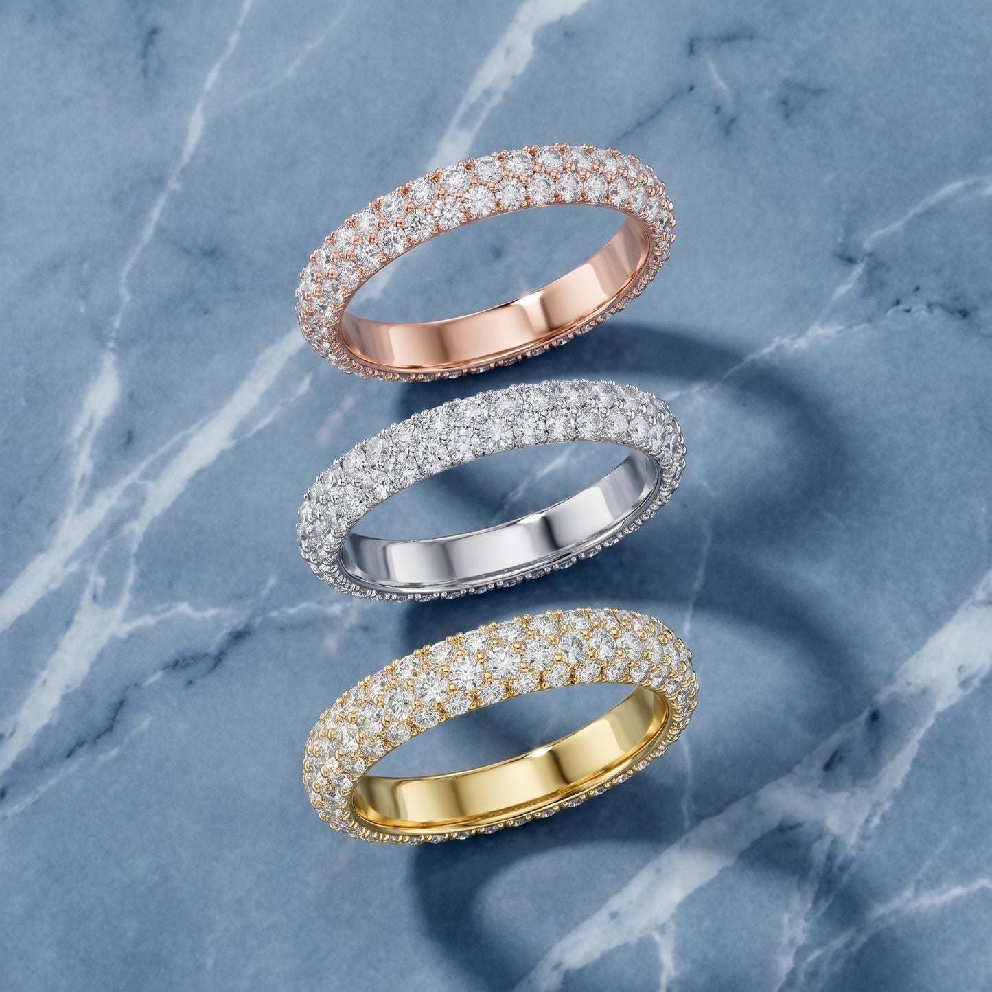 Round Cut Lab Grown Diamond Ring in White Gold