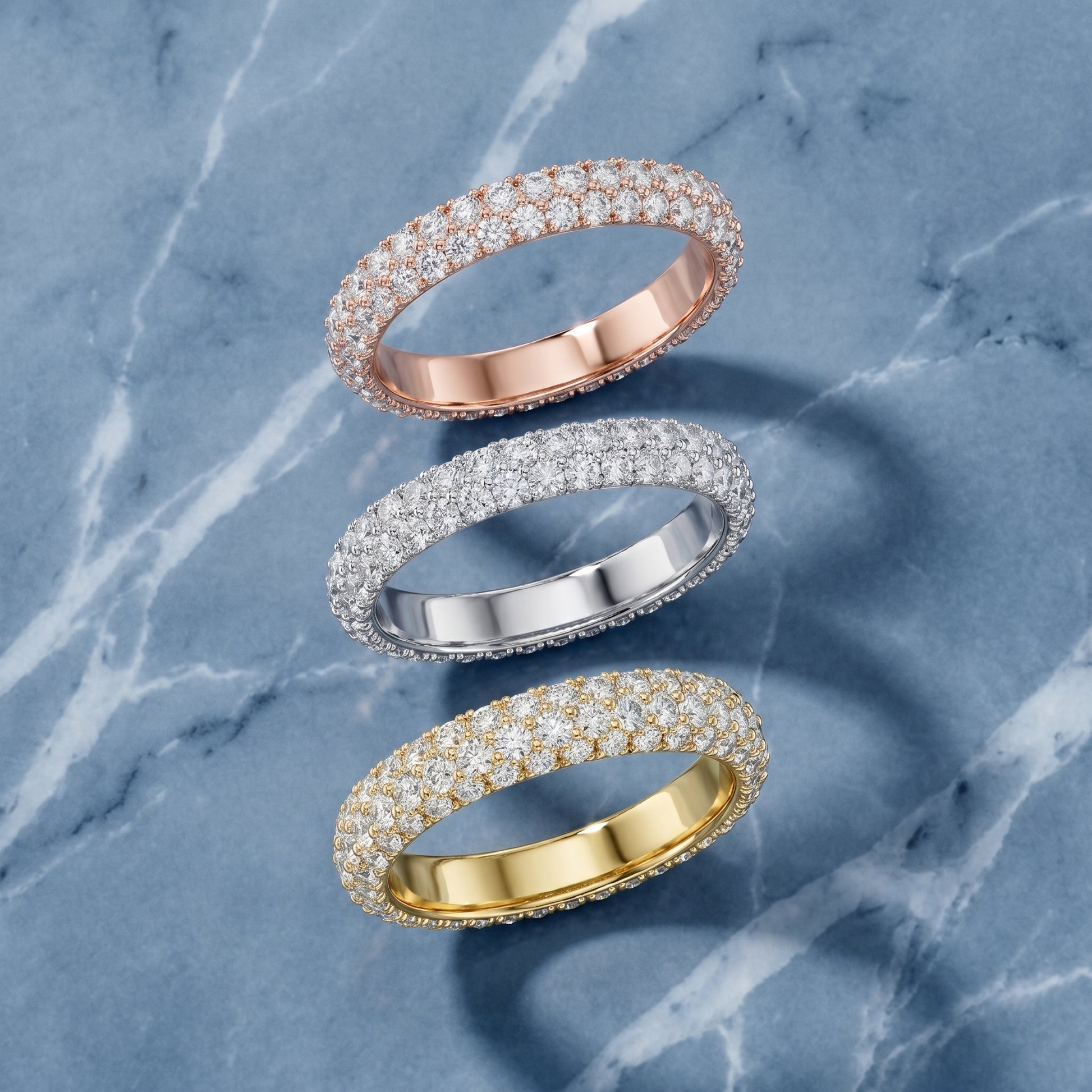 Round Cut Lab Grown Diamond Ring in White Gold