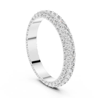 Round Cut Lab Grown Diamond Ring in White Gold