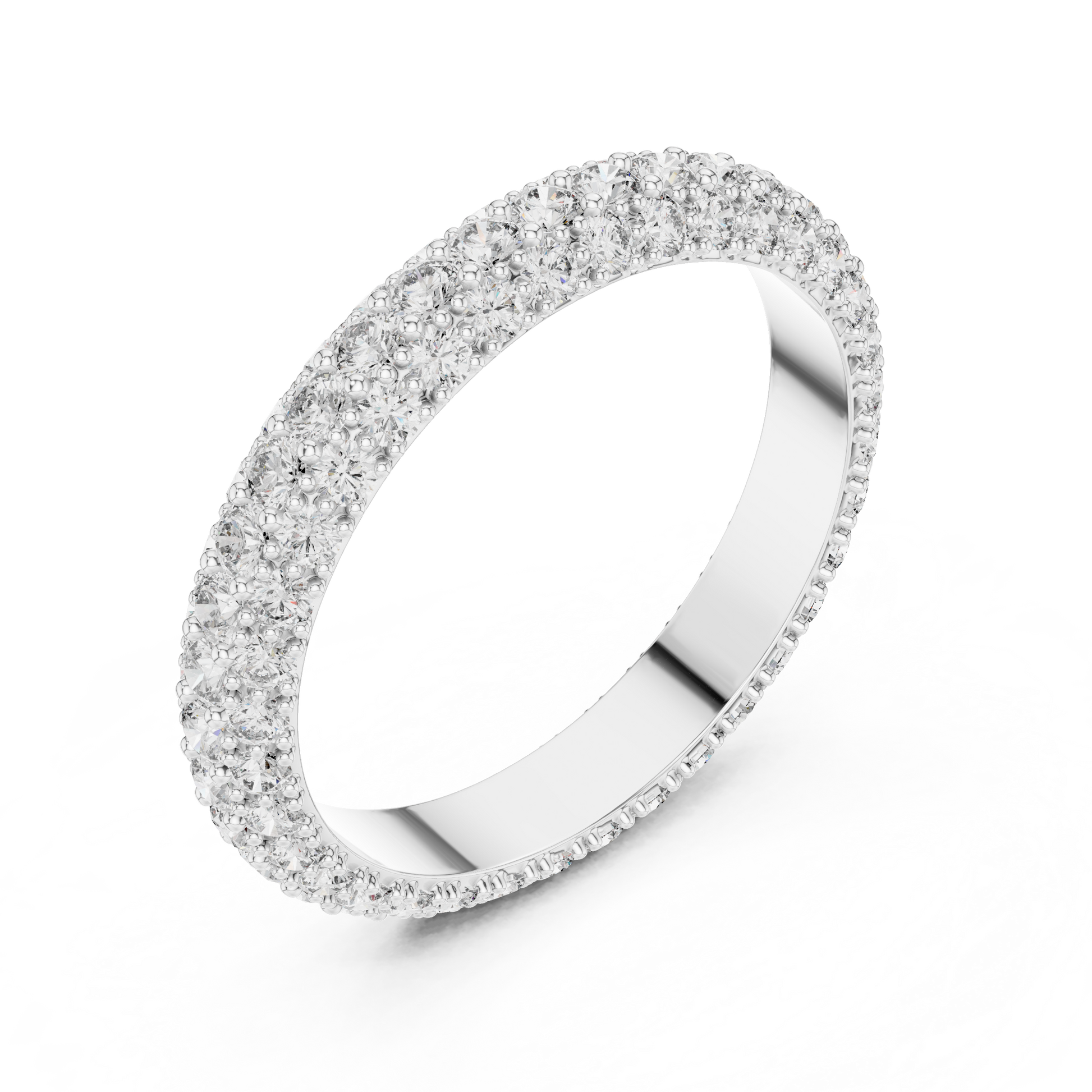 Round Cut Lab Grown Diamond Ring in White Gold