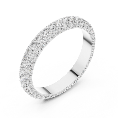 Round Cut Lab Grown Diamond Ring in White Gold