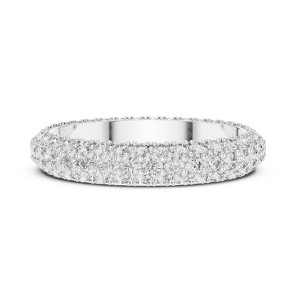 Round Cut Lab Grown Diamond Ring in White Gold