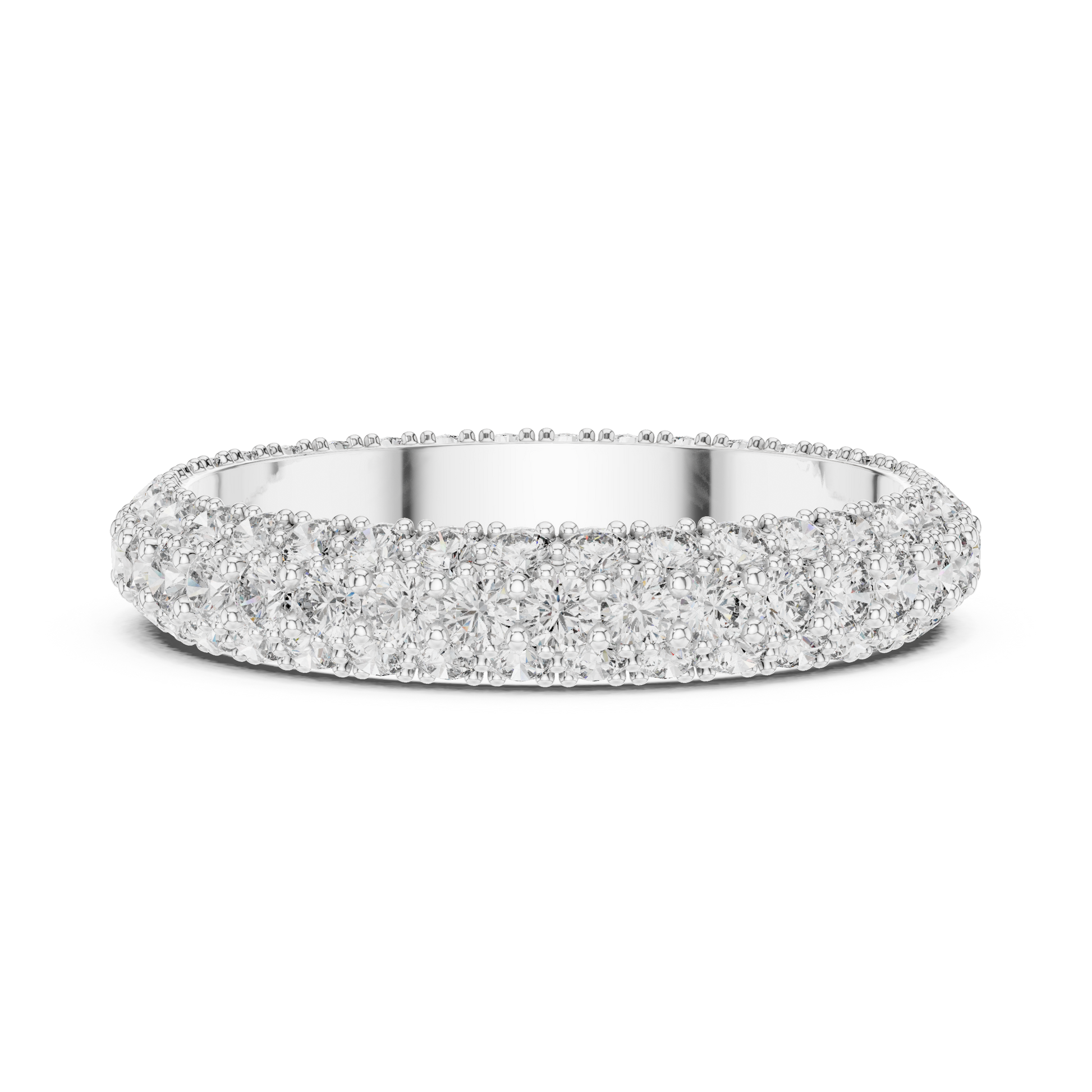Round Cut Lab Grown Diamond Ring in Silver