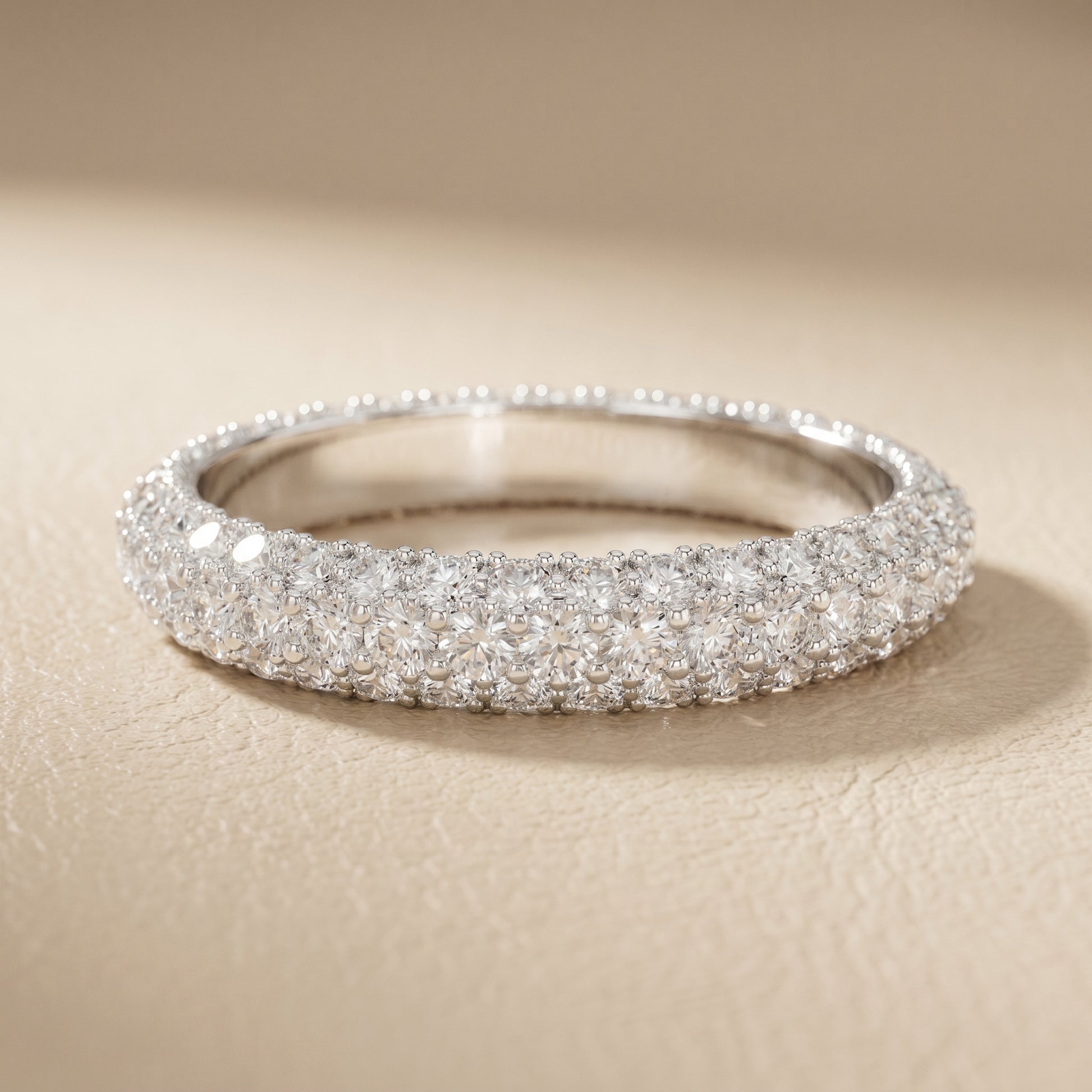 Round Cut Lab Grown Diamond Ring in Platinum