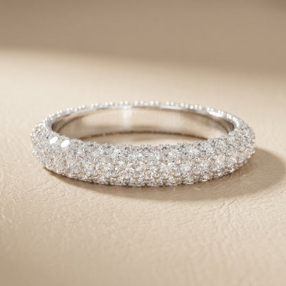 Round Cut Lab Grown Diamond Ring in Silver