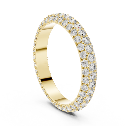 Round Cut Lab Grown Diamond Ring in Yellow Gold