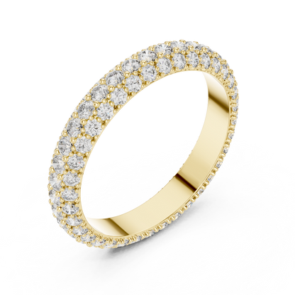 Round Cut Lab Grown Diamond Ring in Yellow Gold