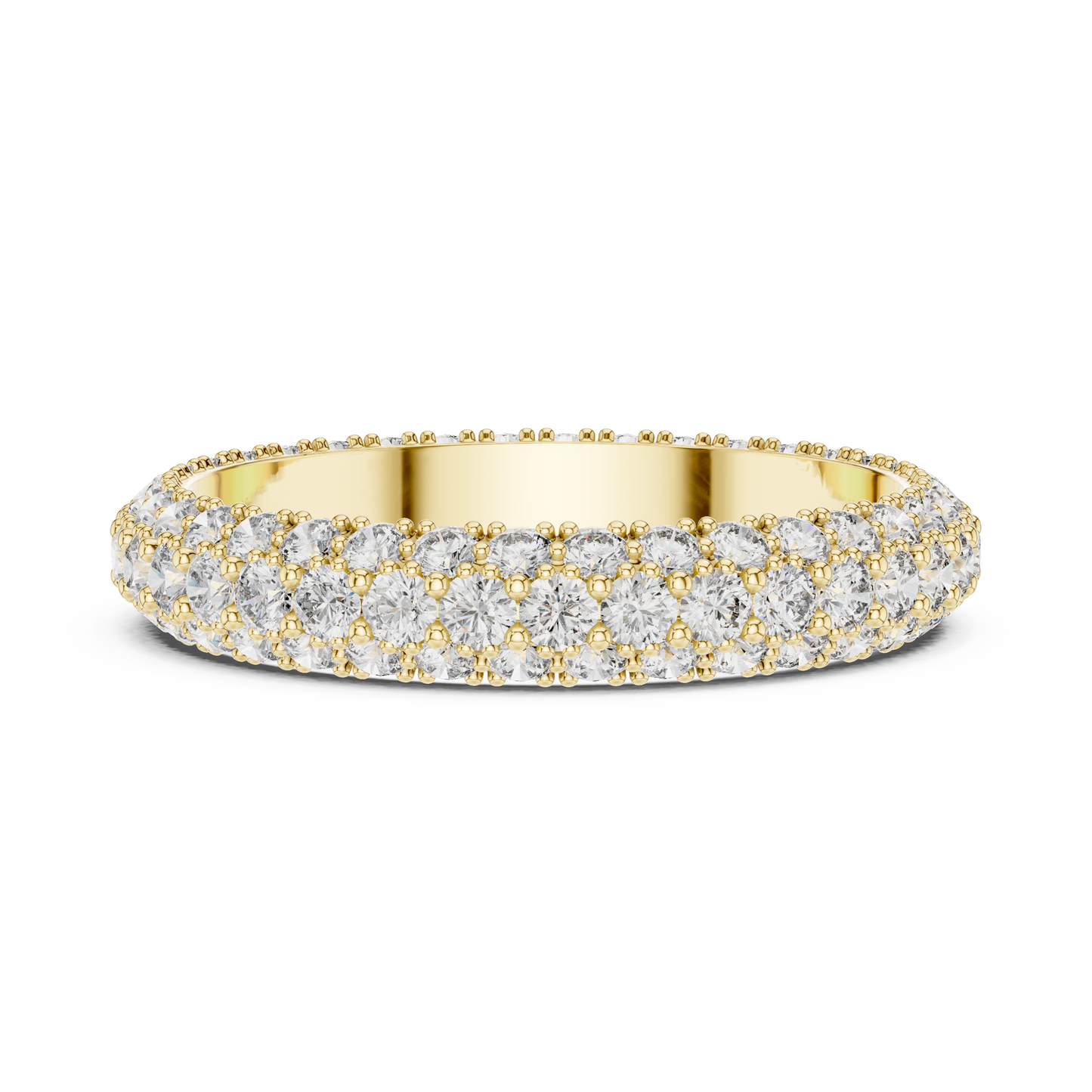 Round Cut Lab Grown Diamond Ring in Yellow Gold