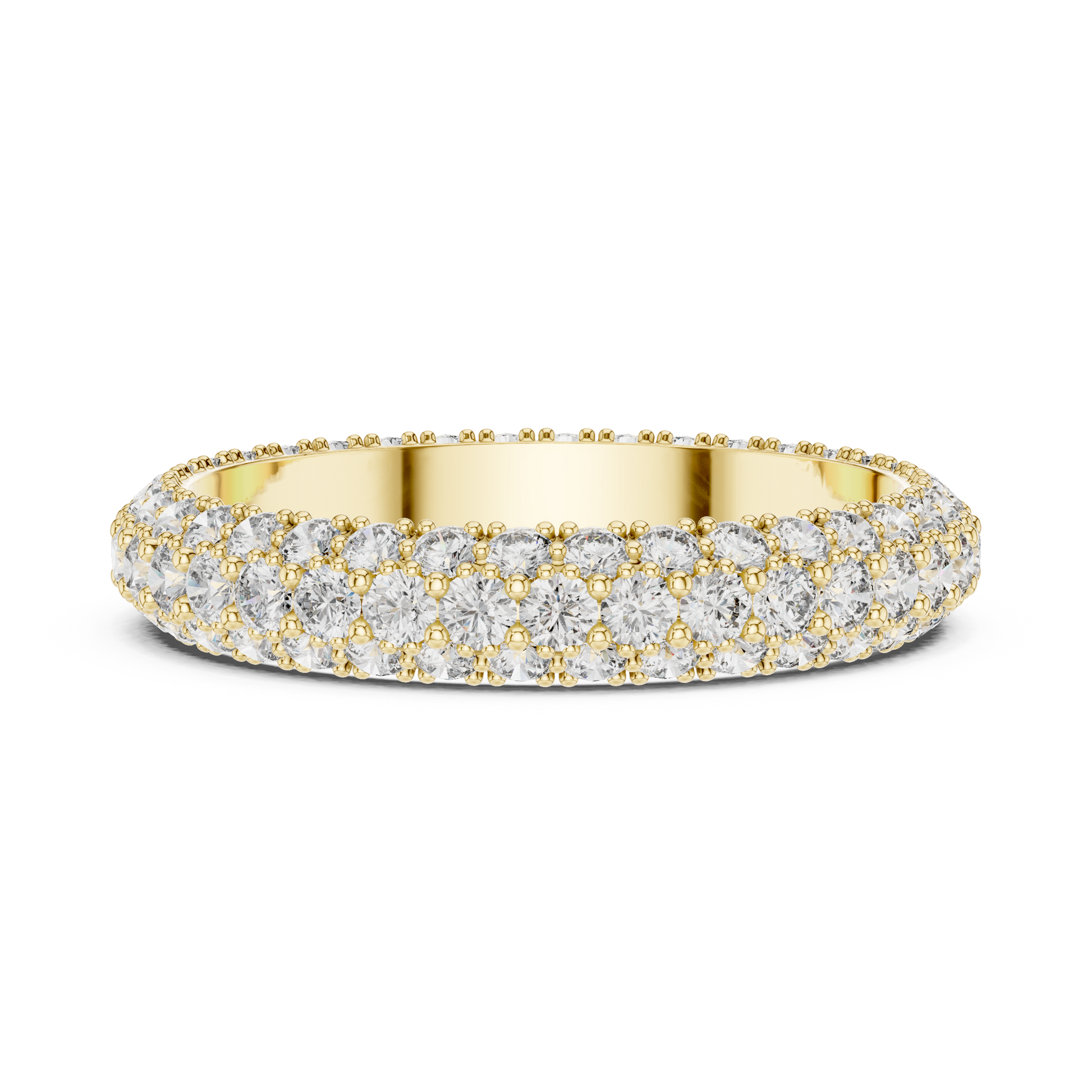 Round Cut Lab Grown Diamond Ring in Yellow Gold