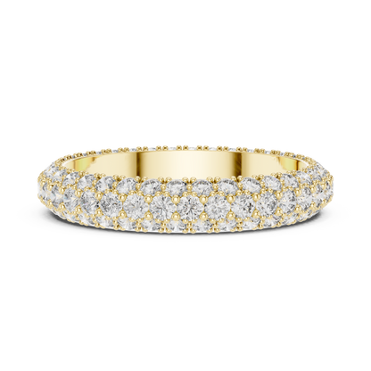 Round Cut Lab Grown Diamond Ring in Yellow Gold