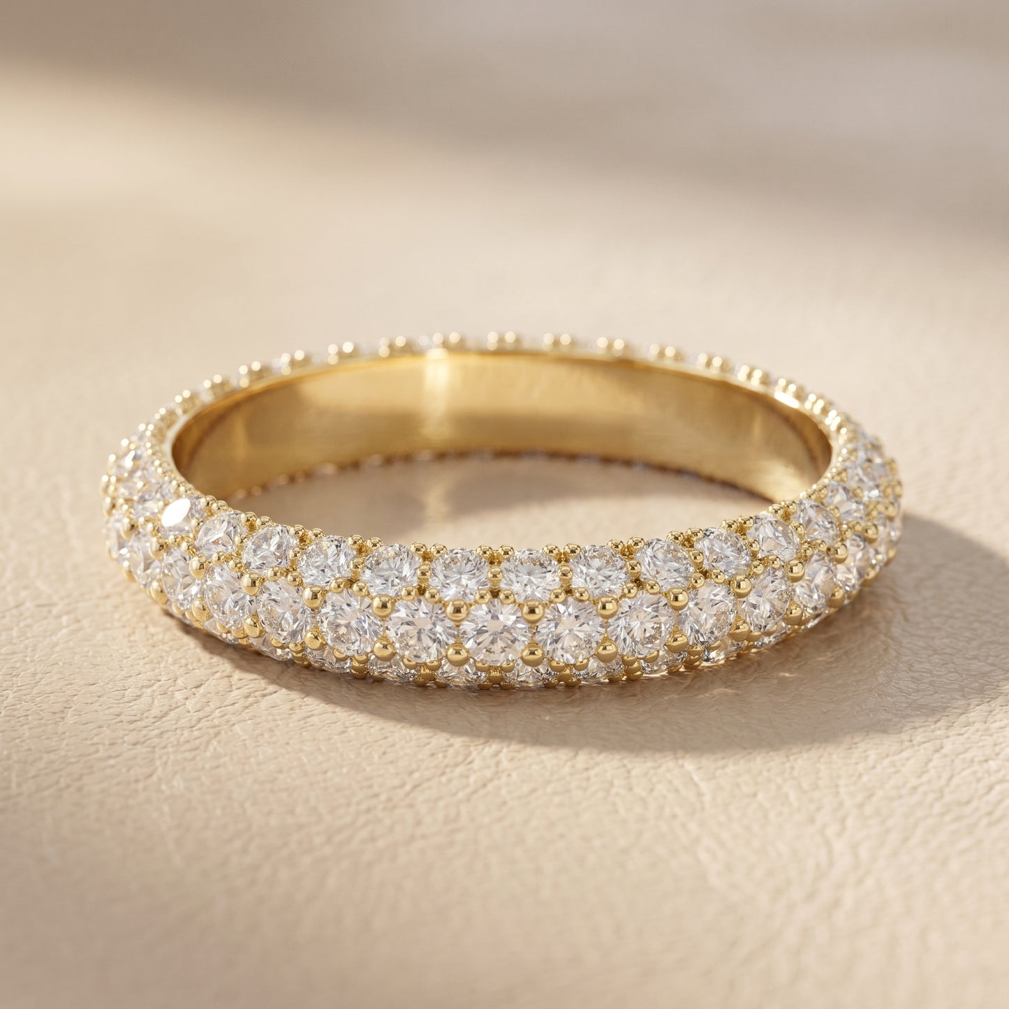 Round Cut Lab Grown Diamond Ring in Yellow Gold