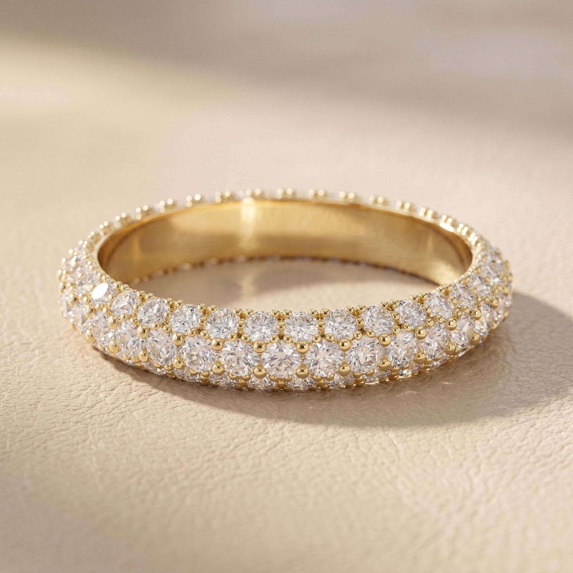 Round Cut Lab Grown Diamond Ring in Yellow Gold