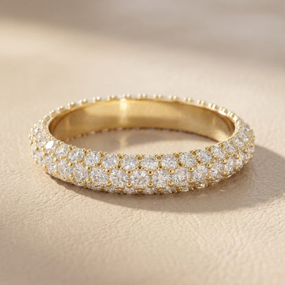 Round Cut Lab Grown Diamond Ring in Yellow Gold