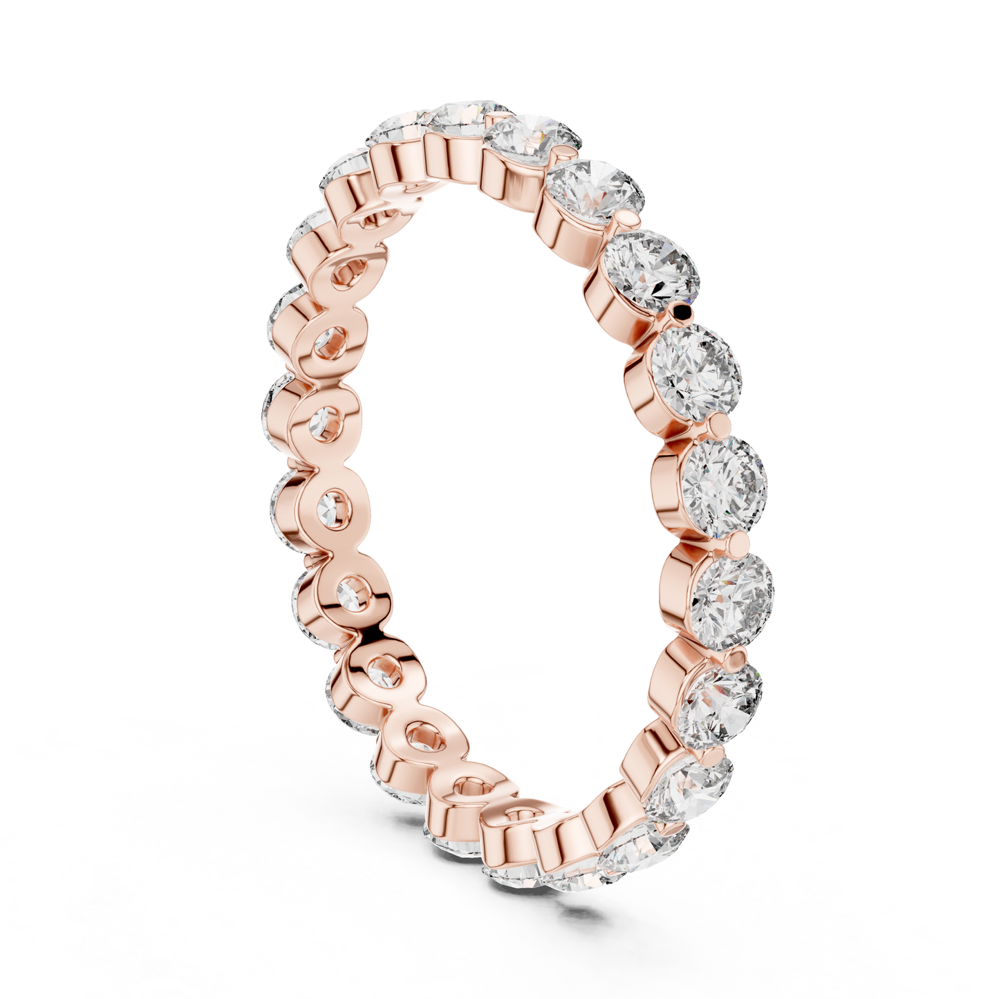 Round Cut Lab Grown Diamond Ring in Rose Gold