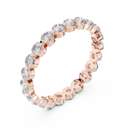 Round Cut Lab Grown Diamond Ring in Rose Gold