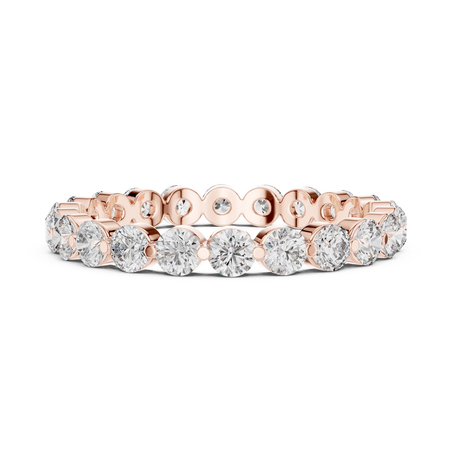 Round Cut Lab Grown Diamond Ring in Rose Gold