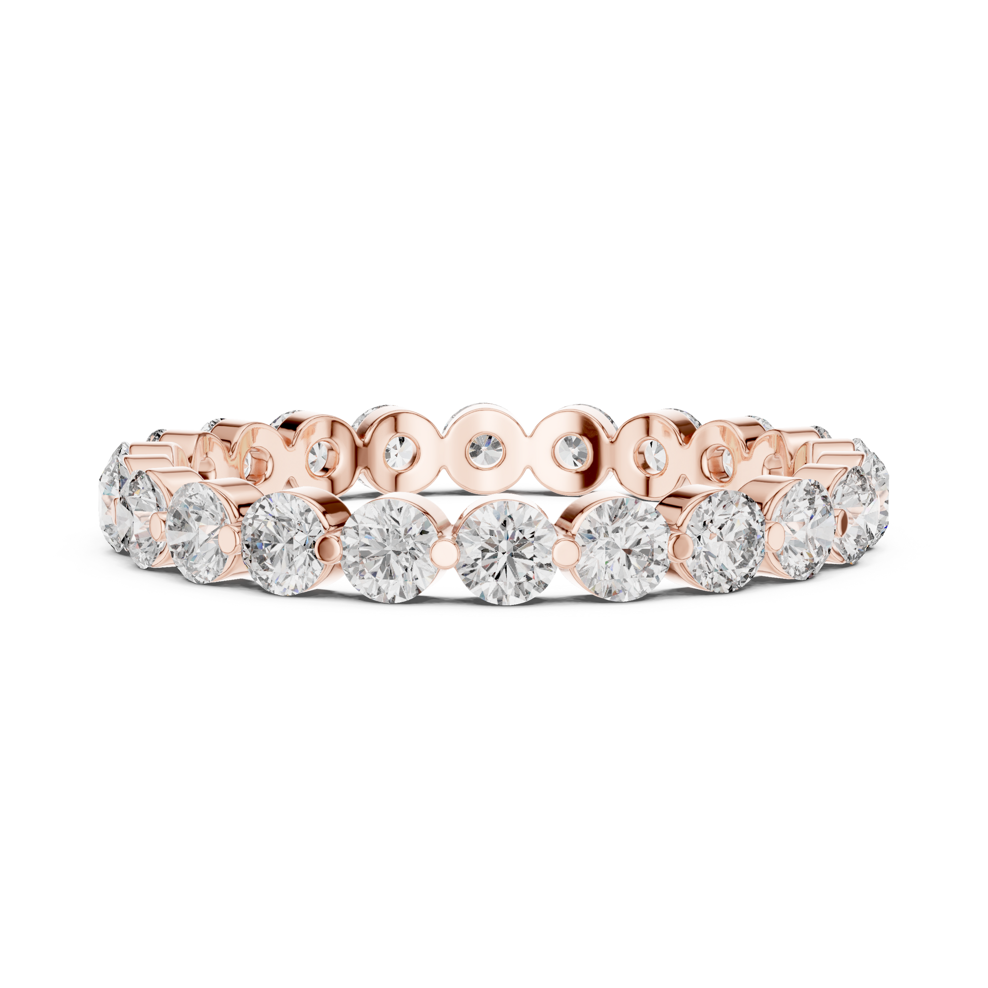 Round Cut Lab Grown Diamond Ring in Rose Gold
