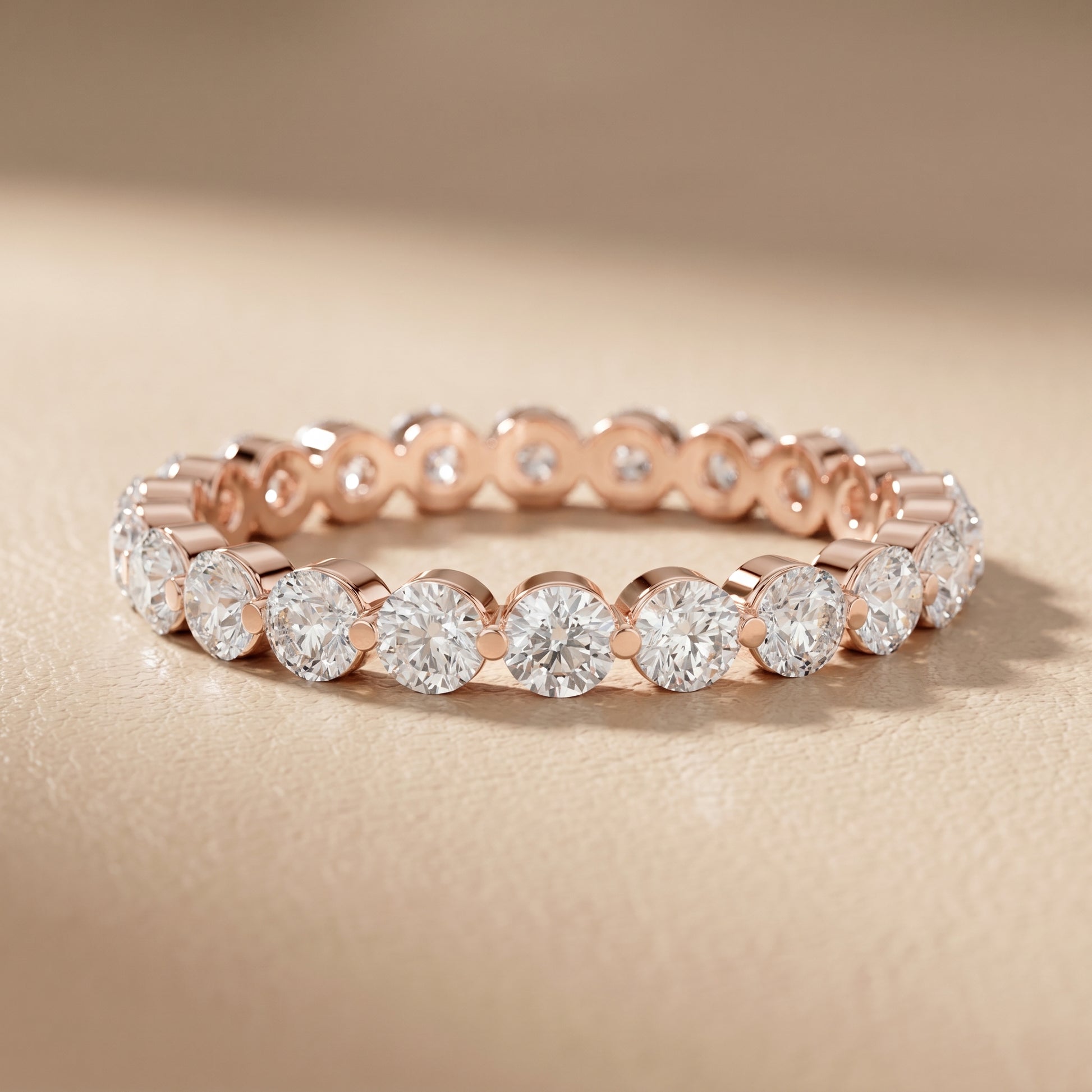 Round Cut Lab Grown Diamond Ring in Rose Gold