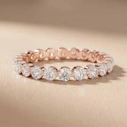 Round Cut Lab Grown Diamond Ring in Rose Gold