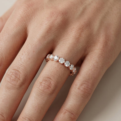Round Cut Lab Grown Diamond Ring in Rose Gold