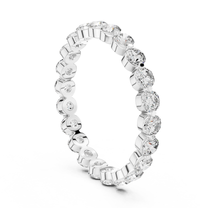 Round Cut Lab Grown Diamond Ring in White Gold