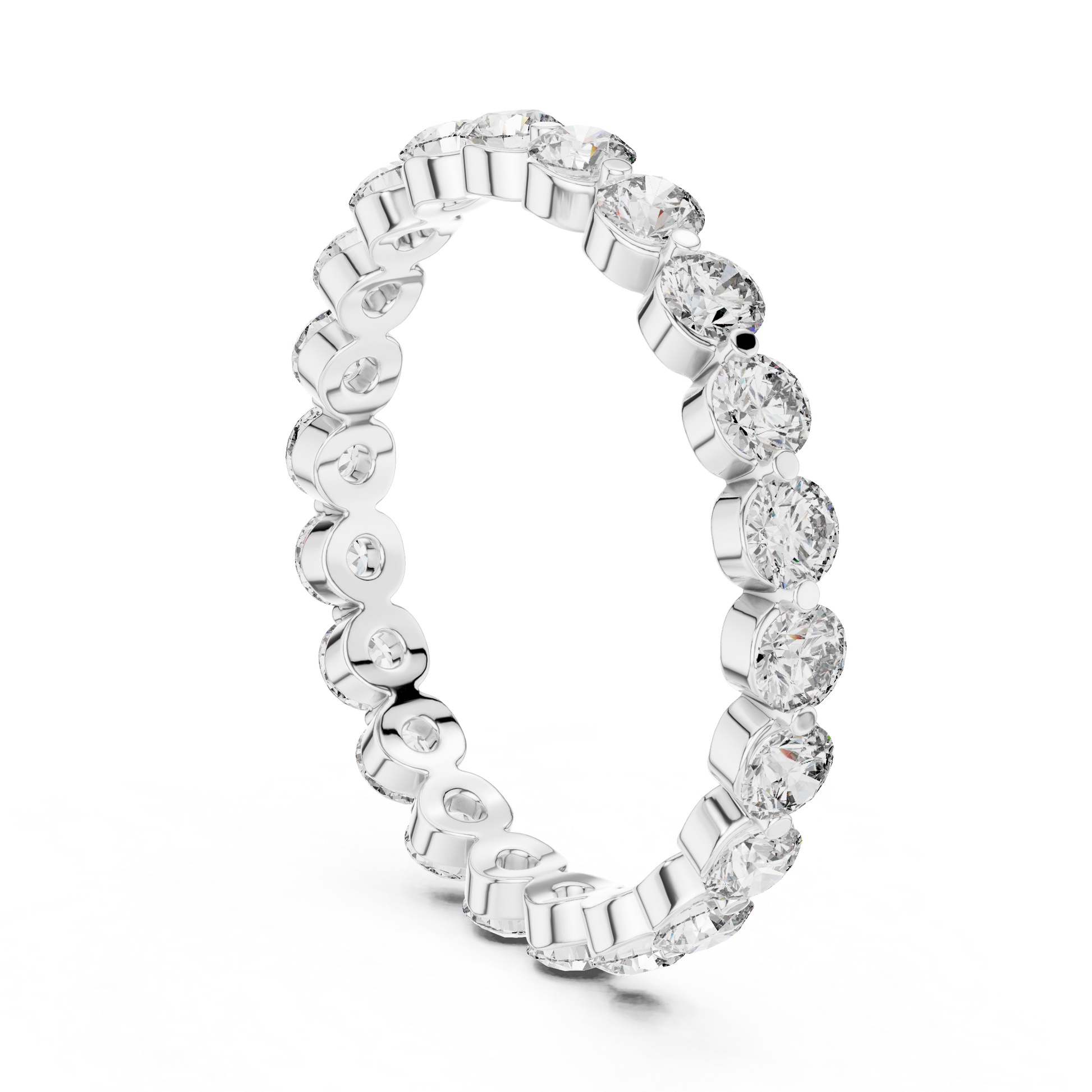 Round Cut Lab Grown Diamond Ring in Platinum