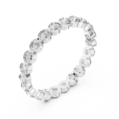 Round Cut Lab Grown Diamond Ring in White Gold