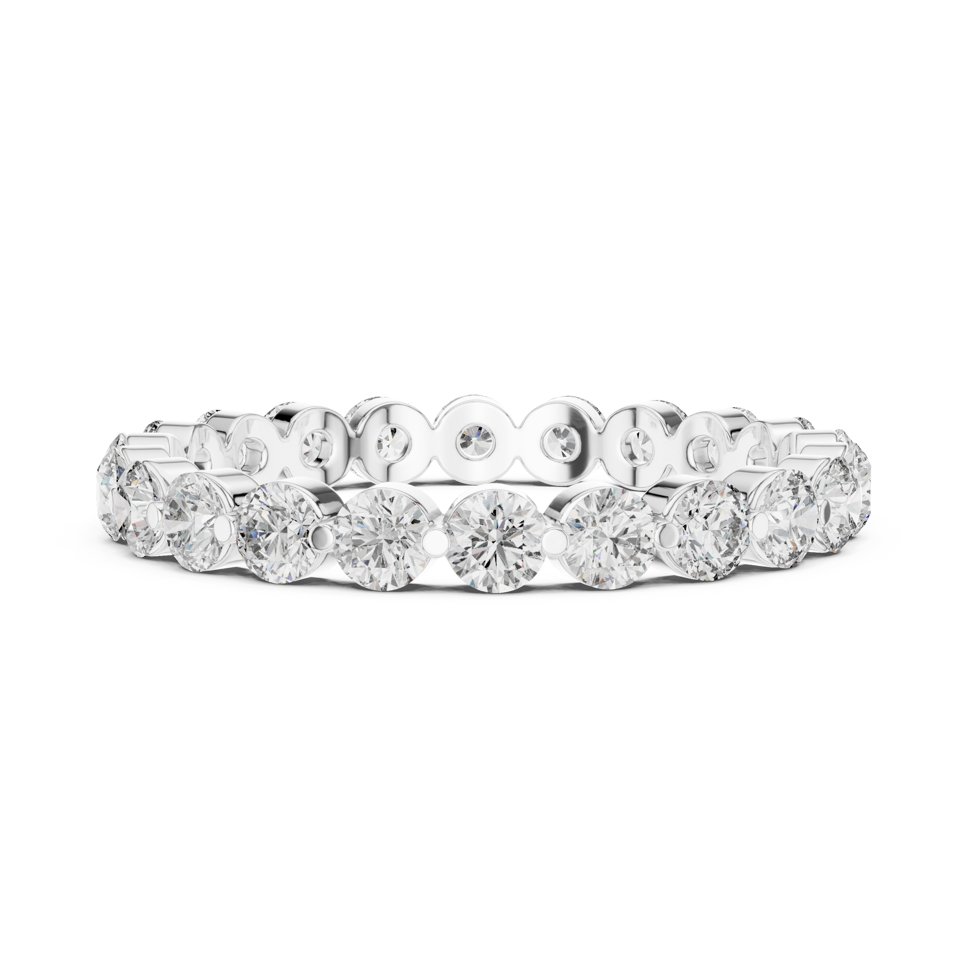 Round Cut Lab Grown Diamond Ring in White Gold
