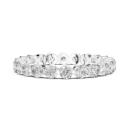 Round Cut Lab Grown Diamond Ring in White Gold
