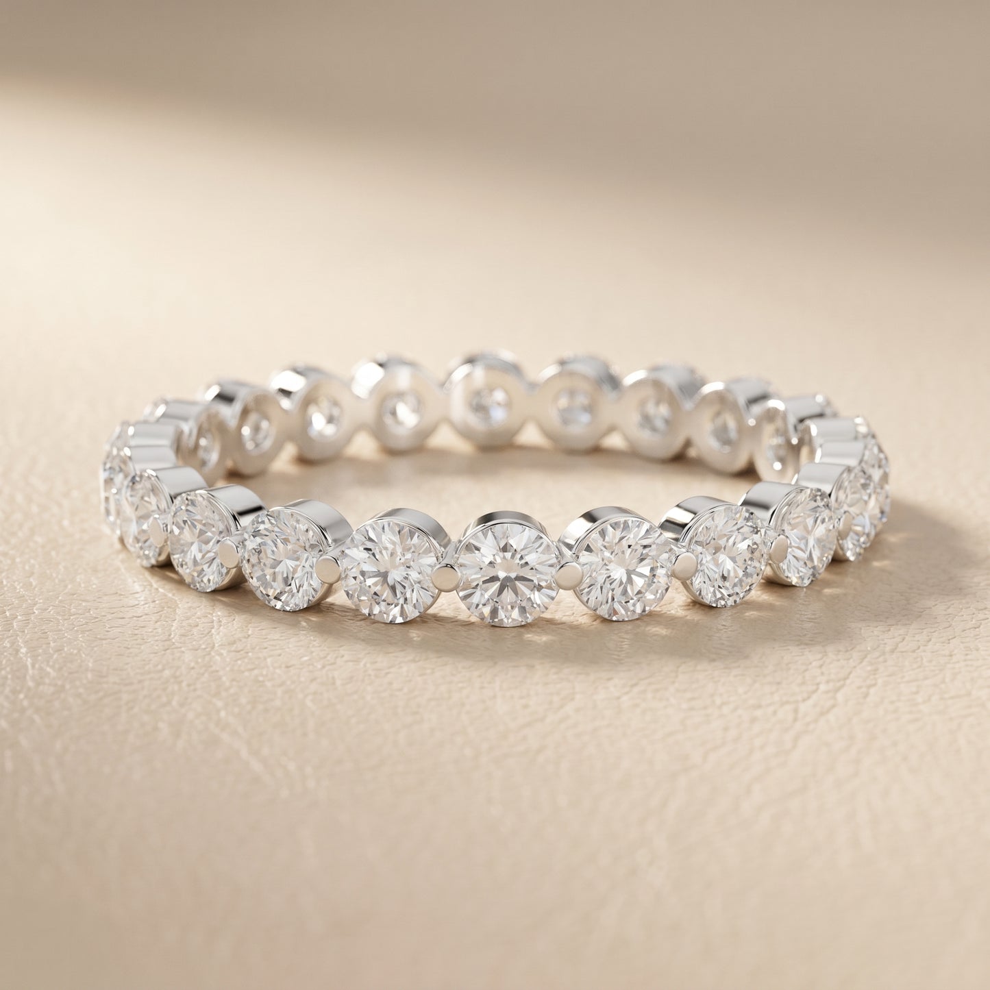 Round Cut Lab Grown Diamond Ring in White Gold