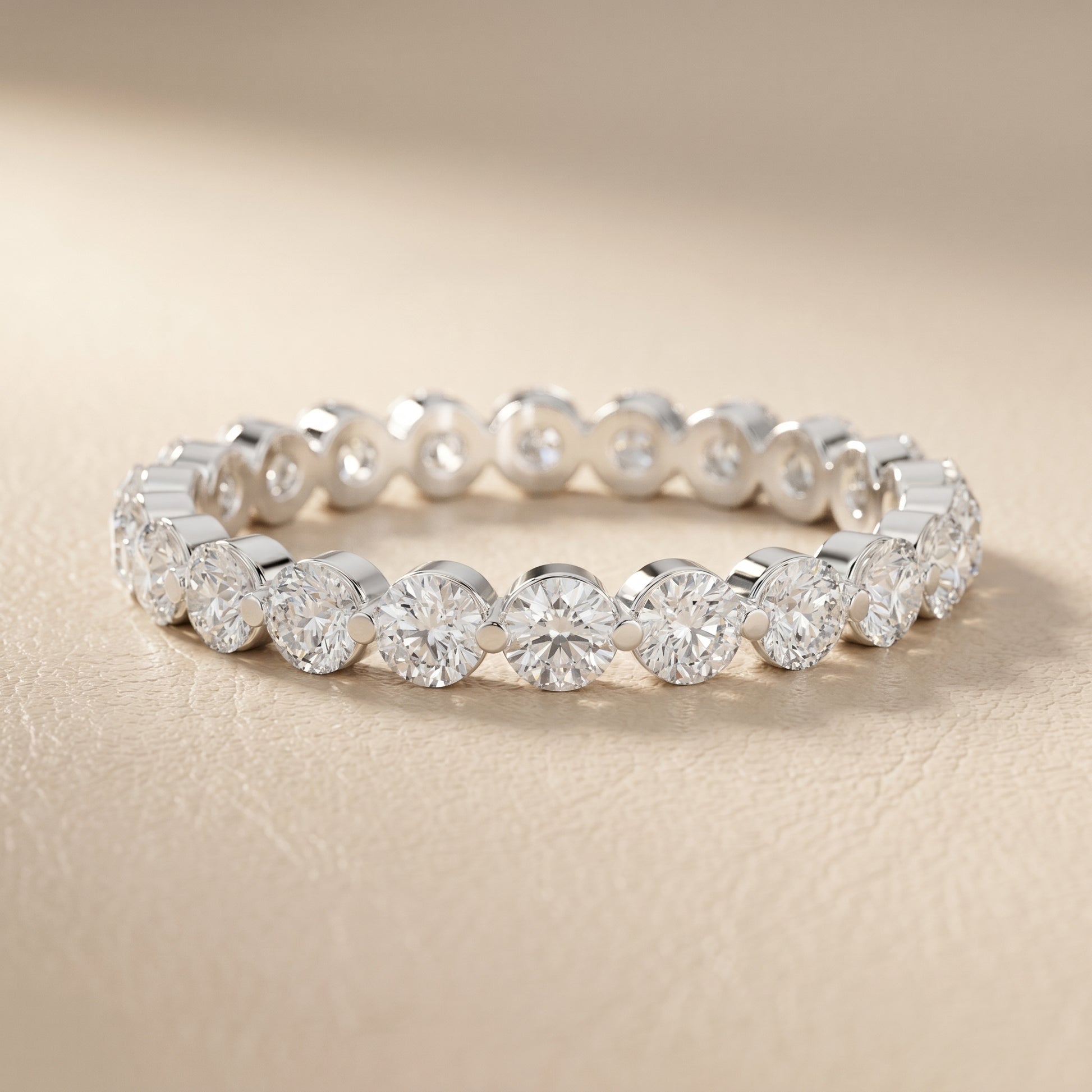 Round Cut Lab Grown Diamond Ring in White Gold