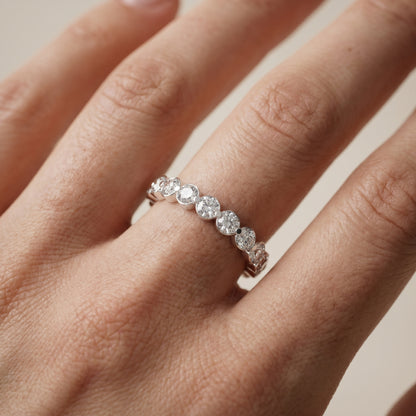 Round Cut Lab Grown Diamond Ring in White Gold