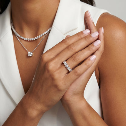 Round Cut Lab Grown Diamond Ring in Platinum