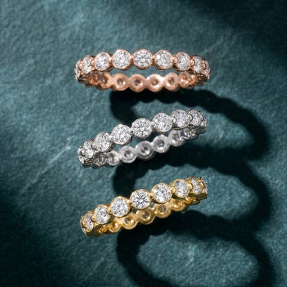 Round Cut Lab Grown Diamond Ring in Yellow Gold