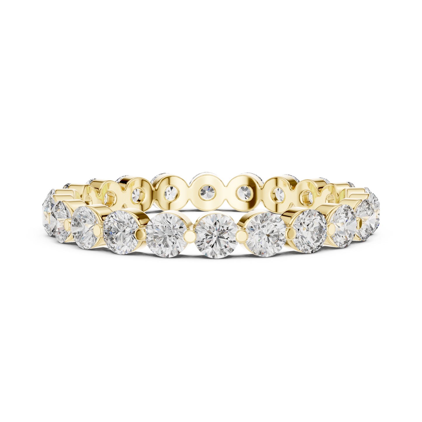 Round Cut Lab Grown Diamond Ring in Yellow Gold