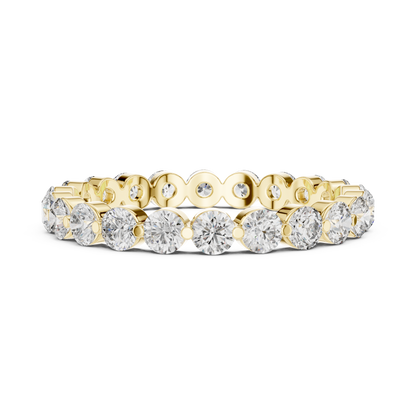 Round Cut Lab Grown Diamond Ring in Yellow Gold