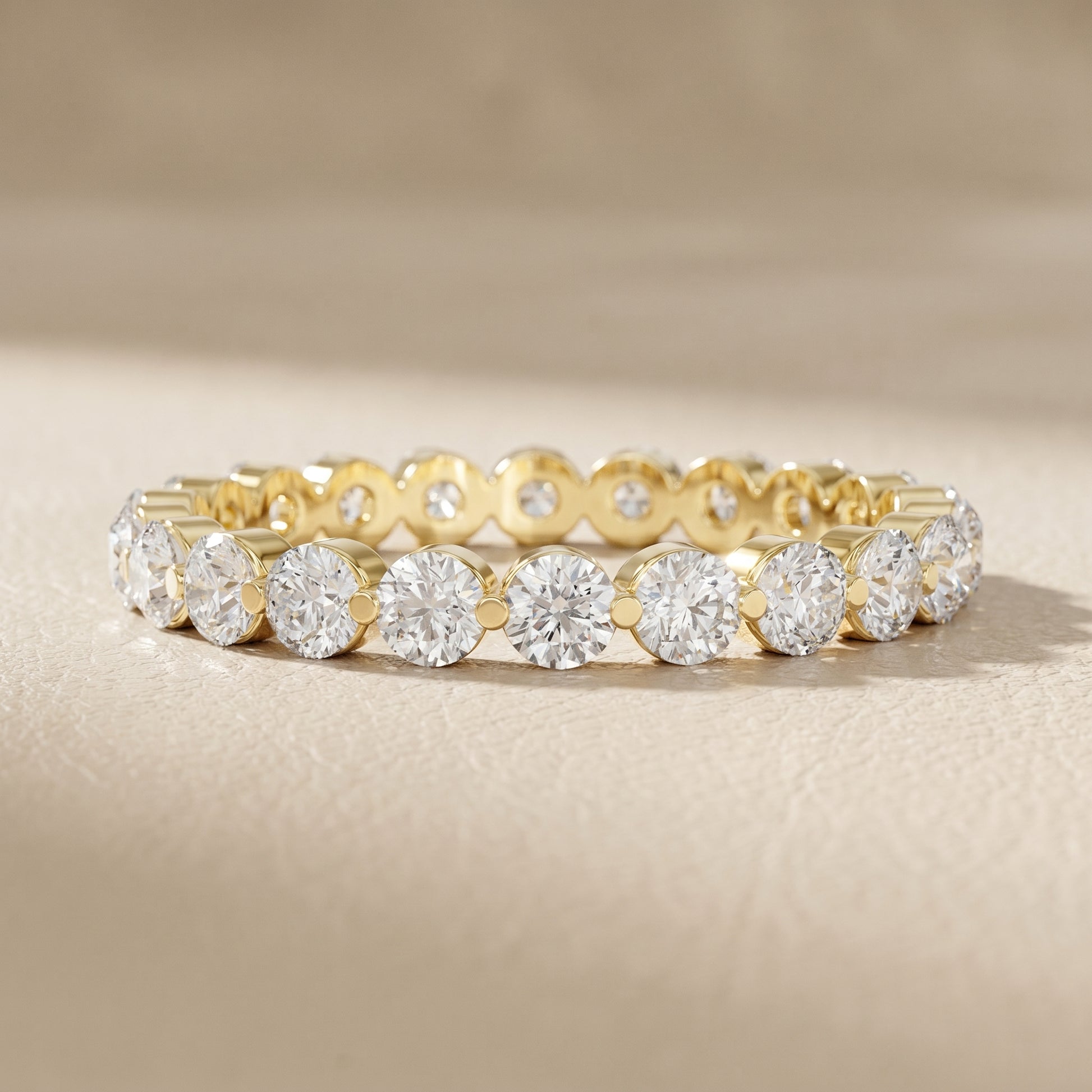 Round Cut Lab Grown Diamond Ring in Yellow Gold
