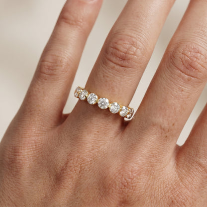 Round Cut Lab Grown Diamond Ring in Yellow Gold