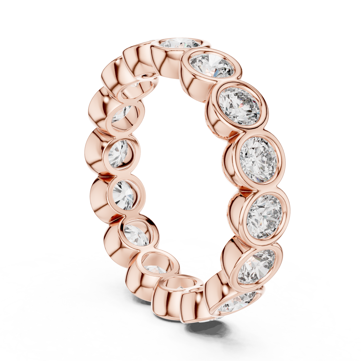 Round Cut Lab Grown Diamond Ring in Rose Gold