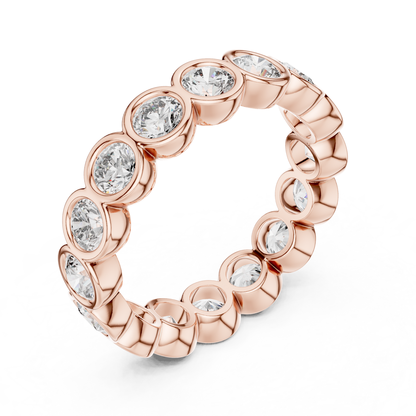 Round Cut Lab Grown Diamond Ring in Rose Gold