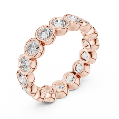 Round Cut Lab Grown Diamond Ring in Rose Gold