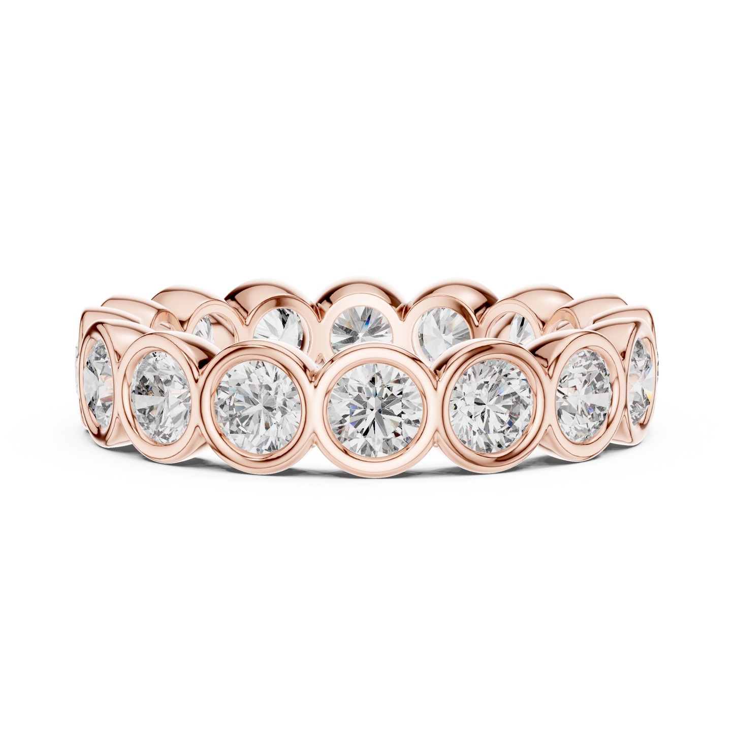 Round Cut Lab Grown Diamond Ring in Rose Gold