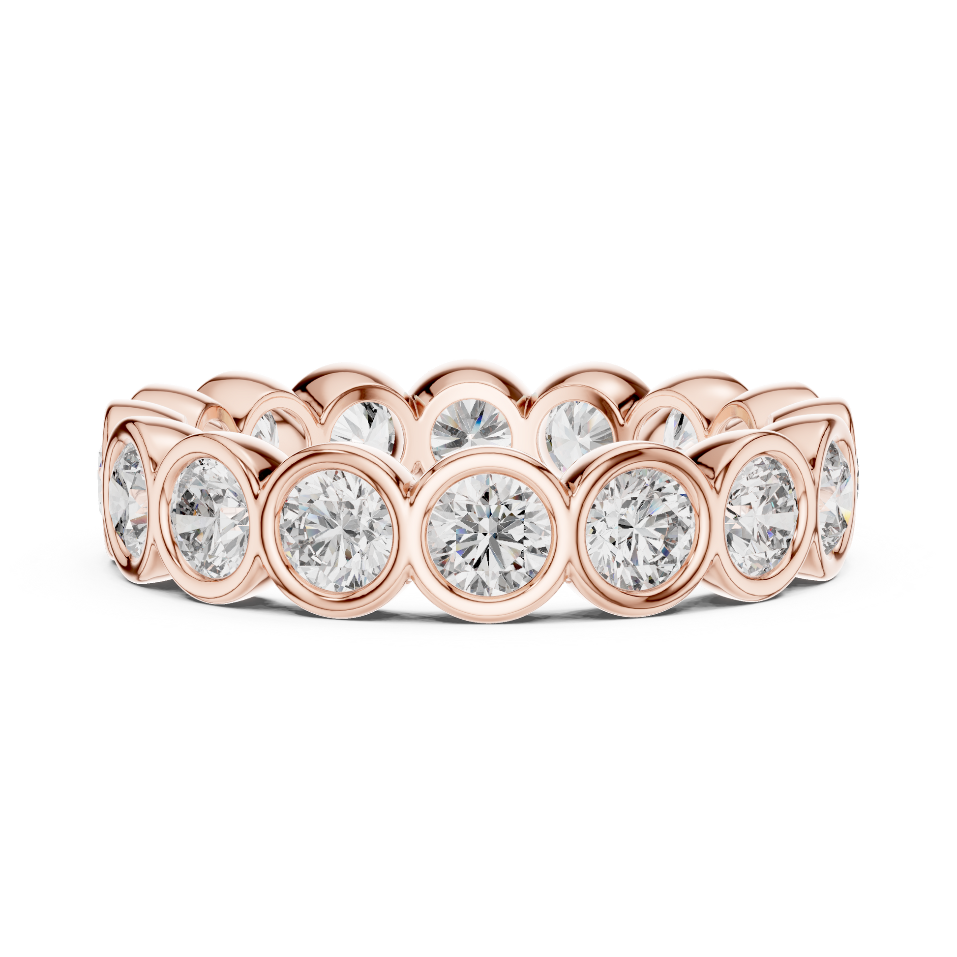 Round Cut Lab Grown Diamond Ring in Rose Gold