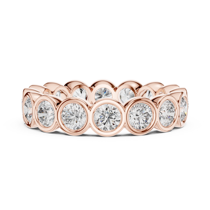Round Cut Lab Grown Diamond Ring in Rose Gold