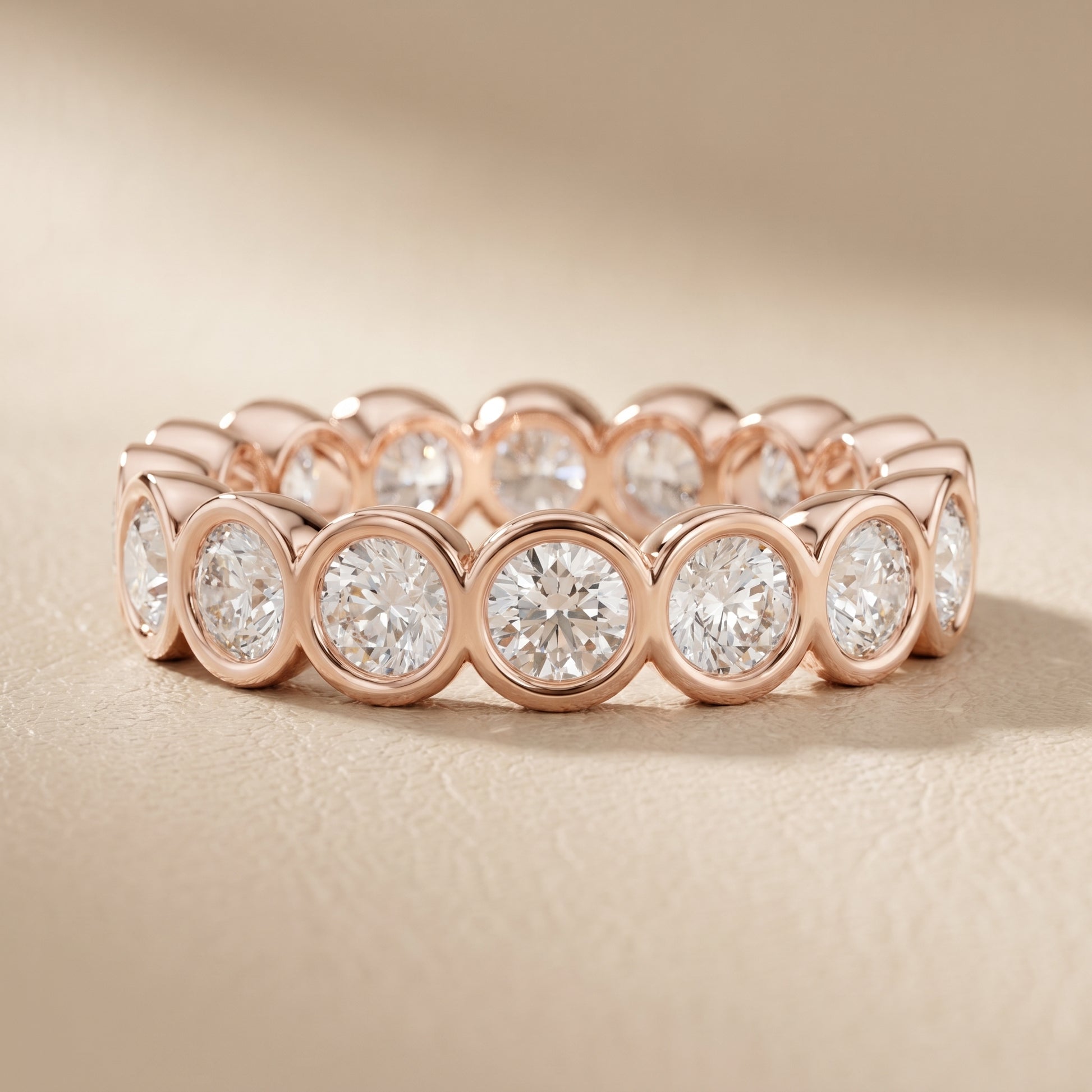 Round Cut Lab Grown Diamond Ring in Rose Gold