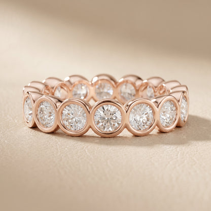 Round Cut Lab Grown Diamond Ring in Rose Gold