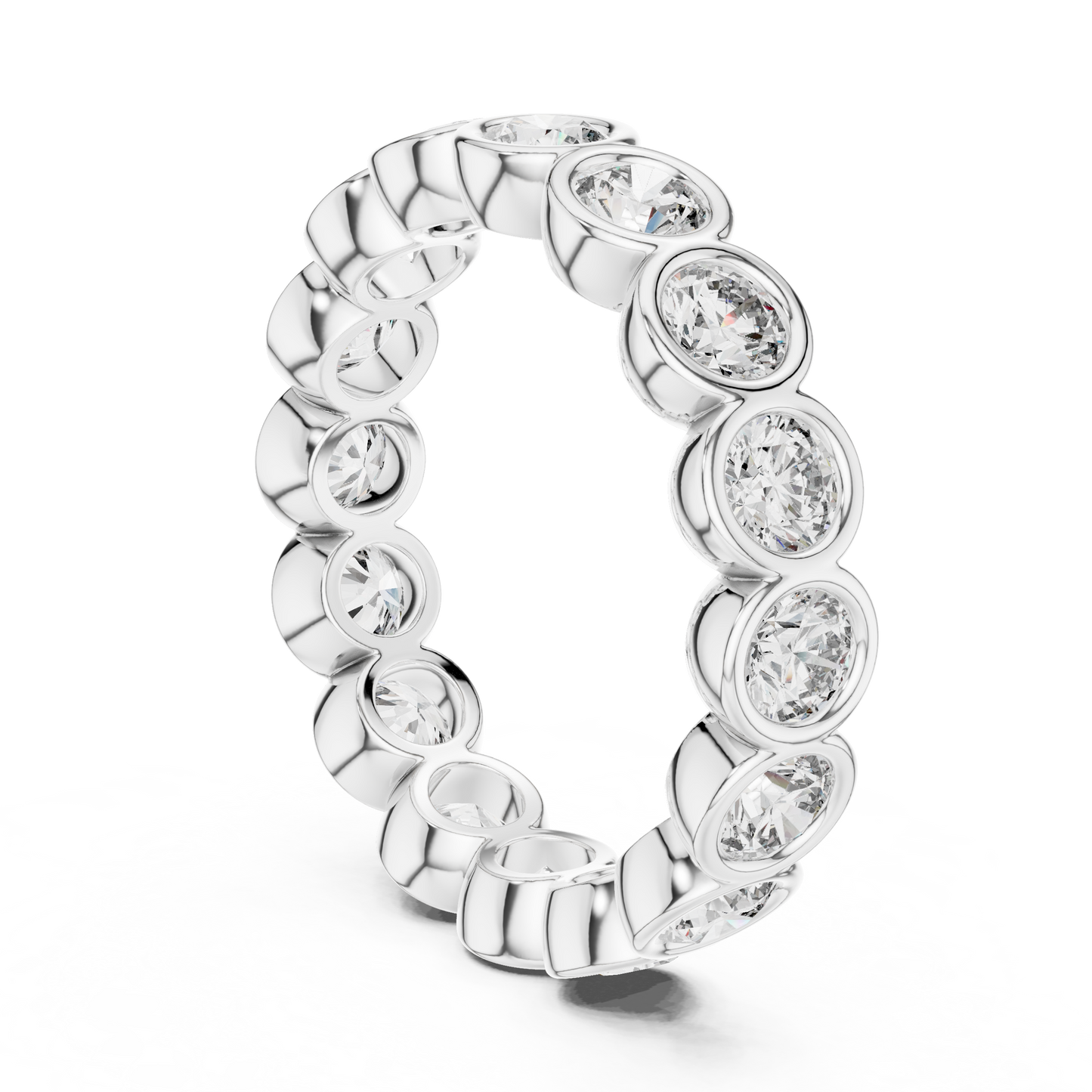 Round Cut Lab Grown Diamond Ring in White Gold