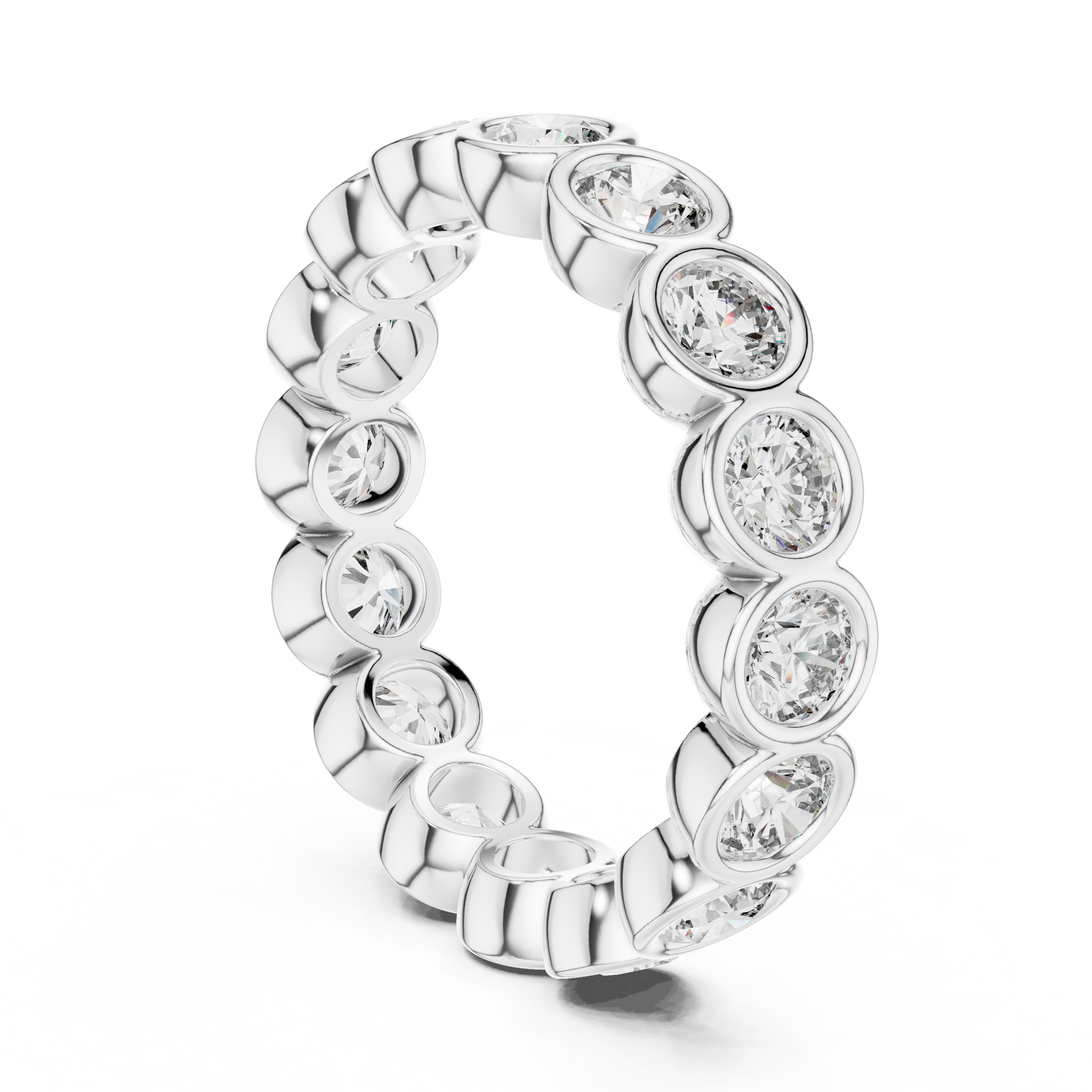 Round Cut Lab Grown Diamond Ring in White Gold